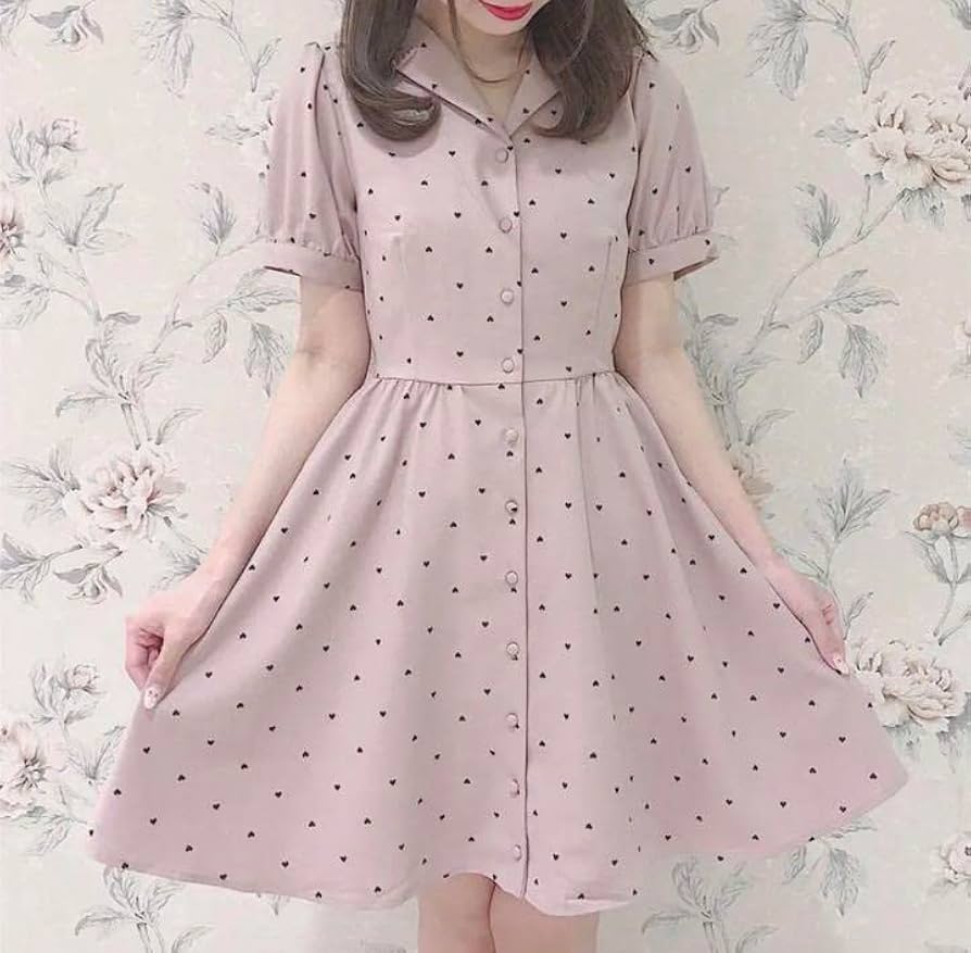 タグ付き未使用　オリジナルリボン柄ワンピース　ピンク 美品】 タグ付き 縷縷夢兎 rurumu ワンピース ピンク リボン